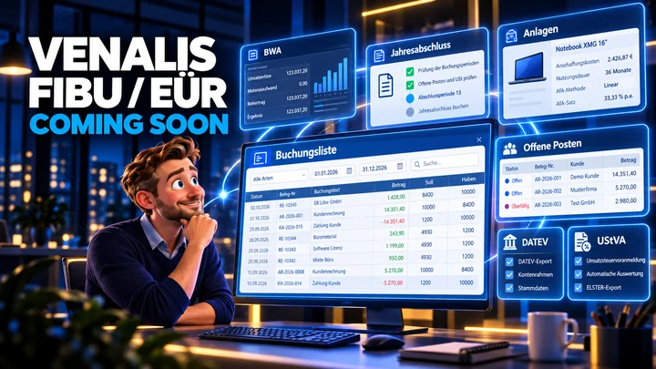 Venalis FIBU und EÜR Coming Soon