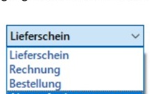 Vorgangsart Akontoforderung wählen