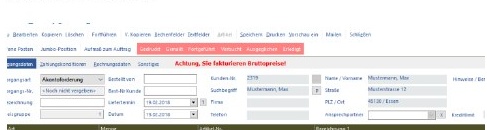 Akontoforderung in den Positionen