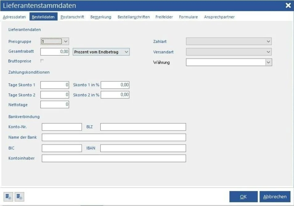 Venalis Screenshot – 2.4.2 Bestelldaten