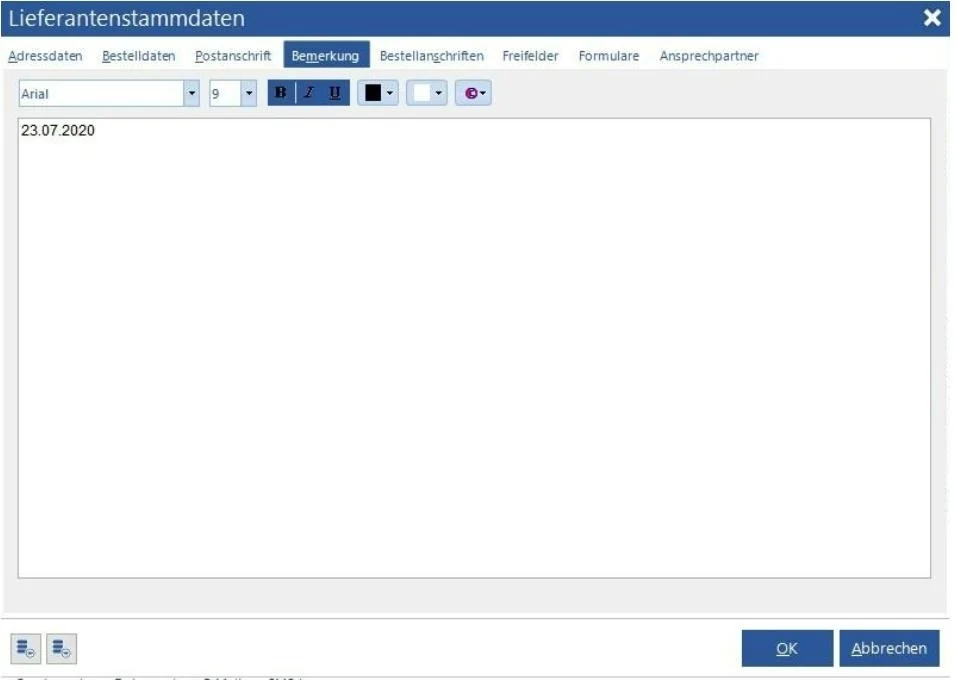 Venalis Screenshot – 2.4.4 Bemerkung