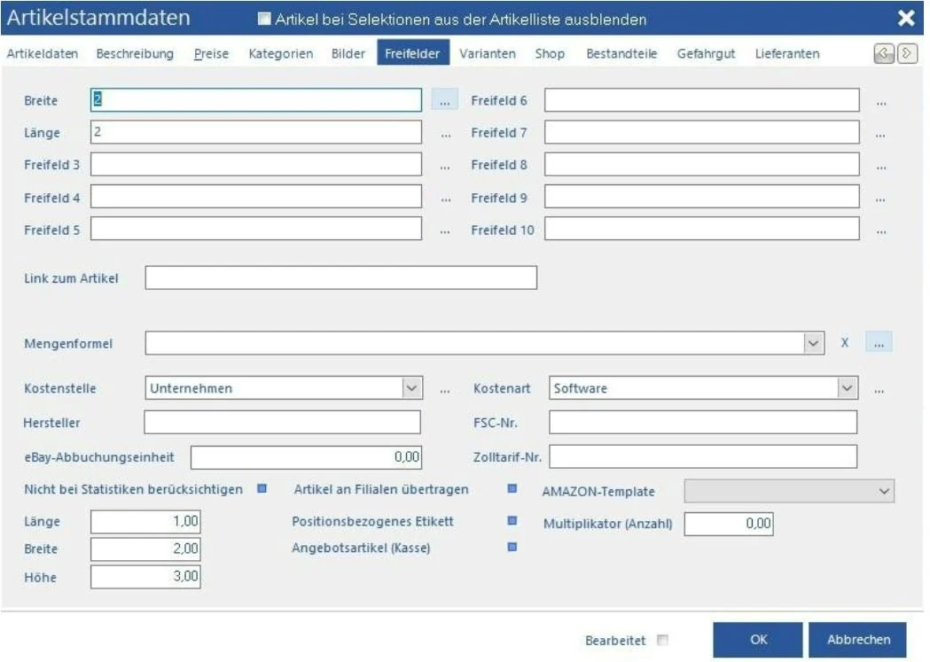 Venalis Screenshot – 2.1.6 Freifelder