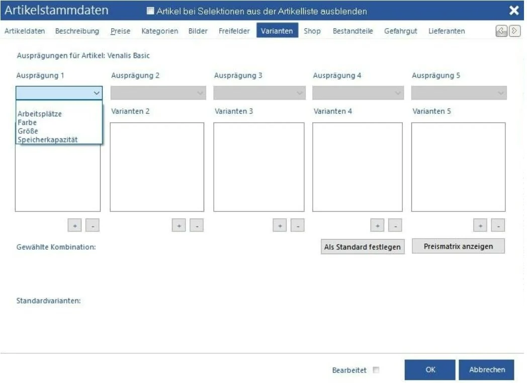 Venalis Screenshot – 2.1.7 Varianten