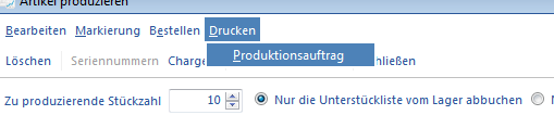 Produktionsauftrag drucken