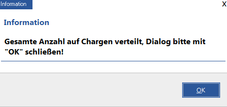 Bestätigung der vollständigen Chargenverteilung